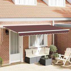 Auvent R&eacute;tractable Marron 400 x 200 cm tissu