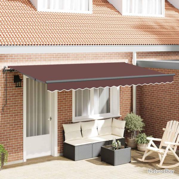 Auvent R�tractable Marron 400 x 200 cm tissu