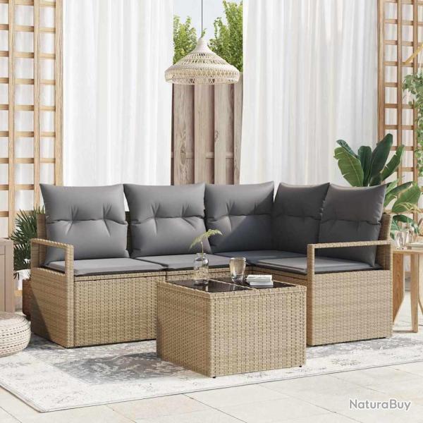 Ensemble de Canap�s 5 pcs Beige polyrotin