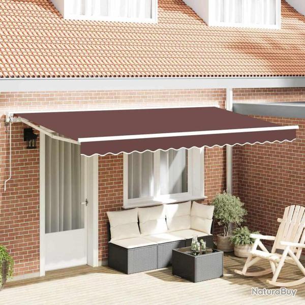 Cadre d'auvent Marron 400 x 200 cm Polyester avec rev�tement PU