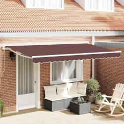 Cadre d'auvent Marron 400 x 200 cm Polyester avec rev&ecirc;tement PU