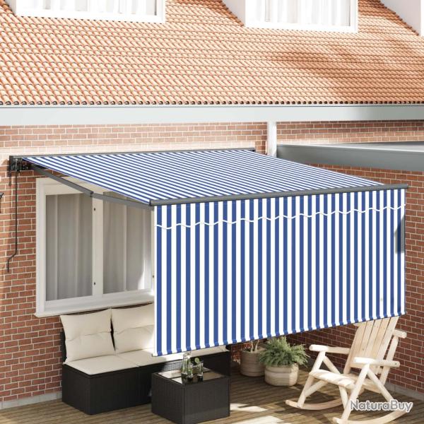 Auvent R�tractable Bleu et Blanc 300 x 250 cm