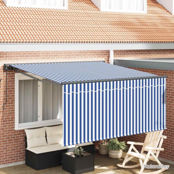 Auvent R�tractable Bleu et Blanc 300 x 250 cm