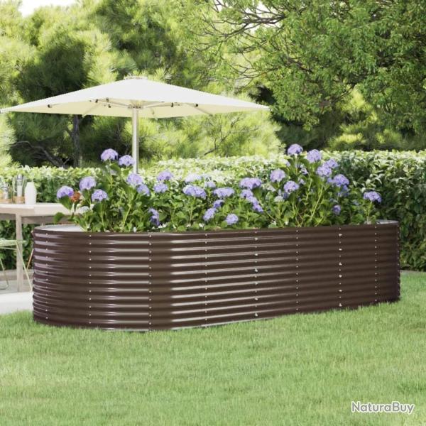Lit sur�lev� de jardin Marron Acier galvanis�