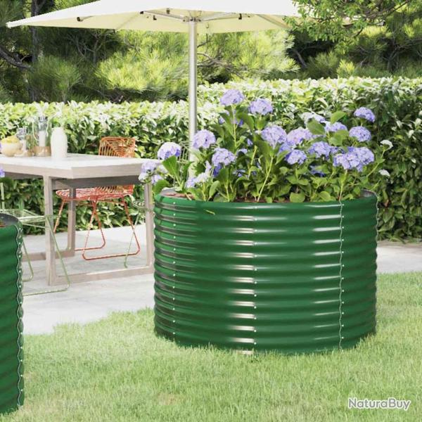 Lit sur�lev� de jardin Acier galvanis� 100x100x68cm Vert