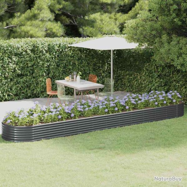 Lit sur�lev� de jardin Acier galvanis� Anthracite