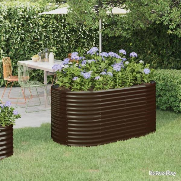 Lit sur�lev� de jardin Acier galvanis� marron