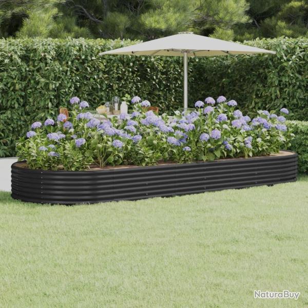 Lit sur�lev� de jardin Acier galvanis� Anthracite