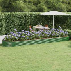 Lit sur&eacute;lev&eacute; de jardin Acier galvanis&eacute; 523x140x36cm Vert