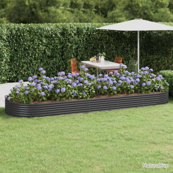 Lit sur�lev� de jardin Acier galvanis� Anthracite
