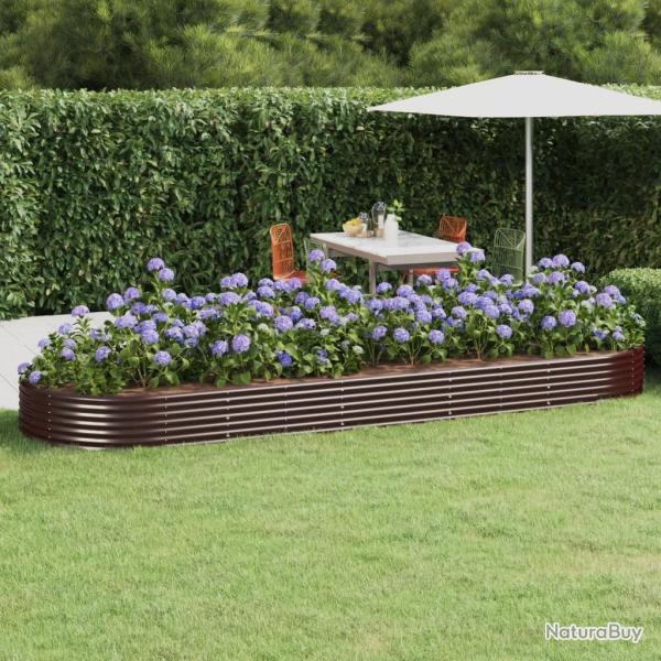 Lit sur�lev� de jardin Acier galvanis� marron