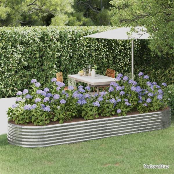 Lit sur�lev� de jardin Acier galvanis� Argent�