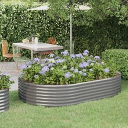 Lit sur&eacute;lev&eacute; de jardin Acier galvanis&eacute; 214x140x36cm gris