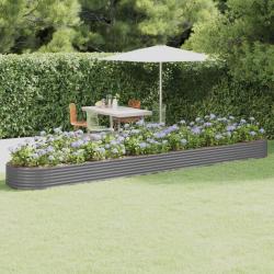 Lit sur&eacute;lev&eacute; de jardin Acier galvanis&eacute; 544x100x36cm gris