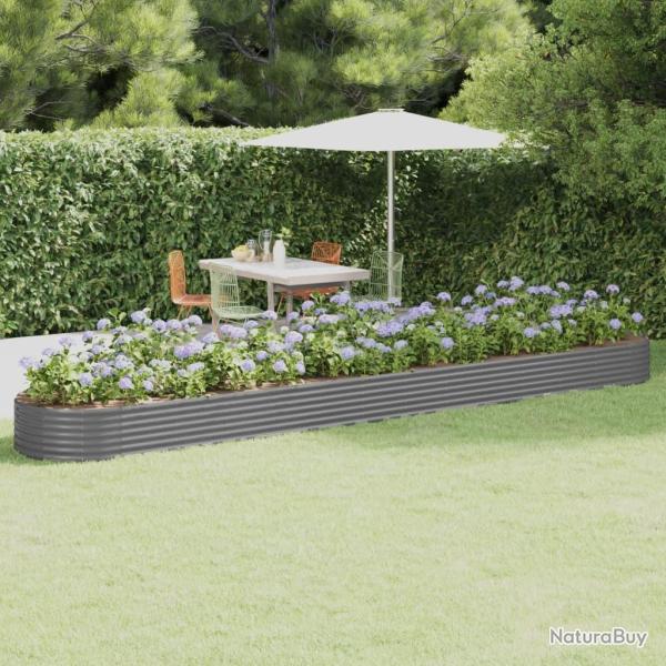 Lit sur�lev� de jardin Acier galvanis� 544x100x36cm gris
