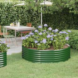 Lit sur&eacute;lev&eacute; de jardin Acier galvanis&eacute; 140x140x36cm Vert