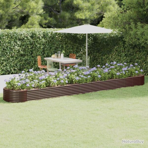 Lit sur�lev� de jardin Acier galvanis� marron
