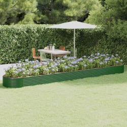 Lit sur&eacute;lev&eacute; de jardin Acier galvanis&eacute; 544x100x36cm Vert