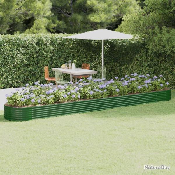 Lit sur�lev� de jardin Acier galvanis� 544x100x36cm Vert