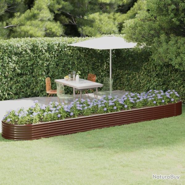 Lit sur�lev� de jardin Acier galvanis� marron