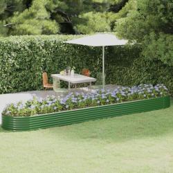 Lit sur&eacute;lev&eacute; de jardin Acier galvanis&eacute; 507x100x36cm Vert