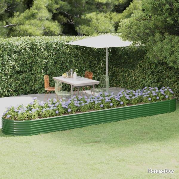 Lit sur�lev� de jardin Acier galvanis� 507x100x36cm Vert