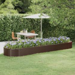 Lit sur&eacute;lev&eacute; de jardin Acier galvanis&eacute; marron