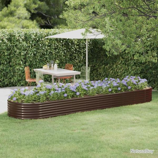 Lit sur�lev� de jardin Acier galvanis� marron