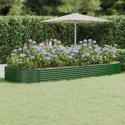 Lit sur&eacute;lev&eacute; de jardin Acier galvanis&eacute; 373x140x36cm Vert