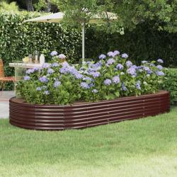 Lit sur&eacute;lev&eacute; de jardin Acier galvanis&eacute; marron
