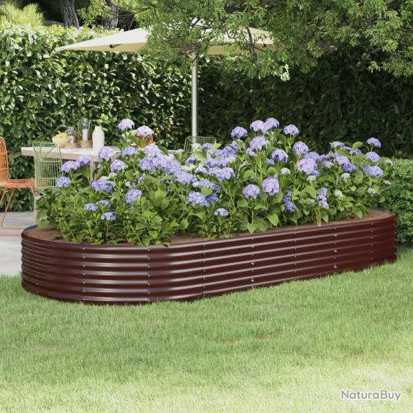 Lit sur�lev� de jardin Acier galvanis� marron