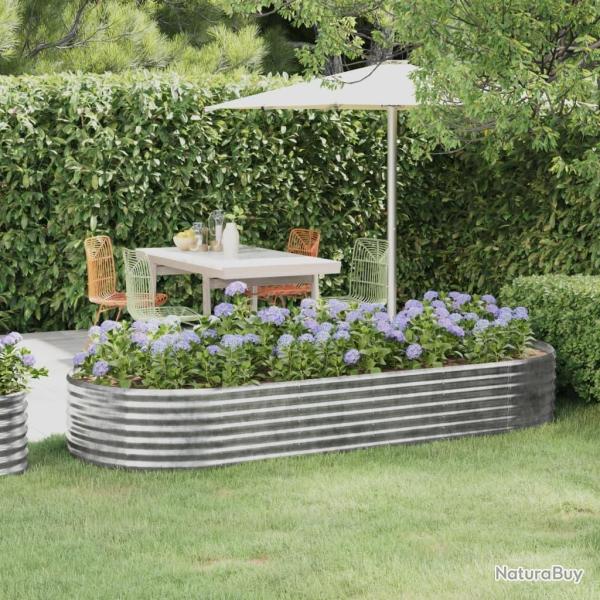 Lit sur�lev� de jardin Acier galvanis� Argent�