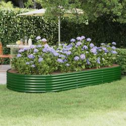 Lit sur&eacute;lev&eacute; de jardin Acier galvanis&eacute; 296x140x36cm Vert