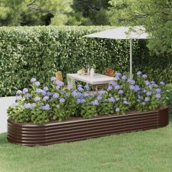 Lit sur&eacute;lev&eacute; de jardin Acier galvanis&eacute; marron