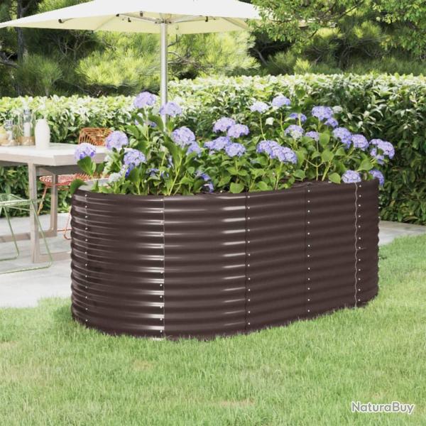 Lit sur�lev� de jardin Acier enduit de poudre marron