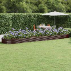 Lit sur&eacute;lev&eacute; de jardin Acier galvanis&eacute; marron