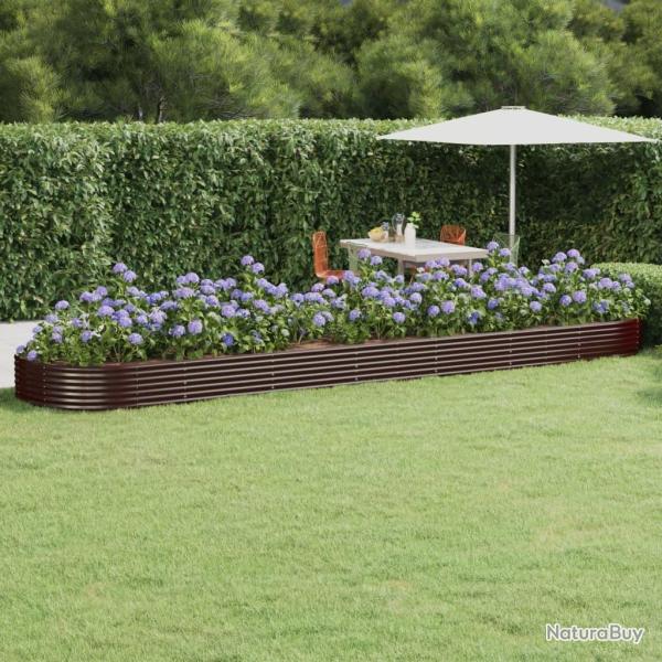 Lit sur�lev� de jardin Acier galvanis� marron