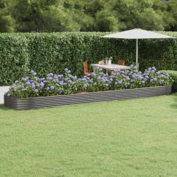 Lit sur&eacute;lev&eacute; de jardin Acier galvanis&eacute; 600x140x36cm gris