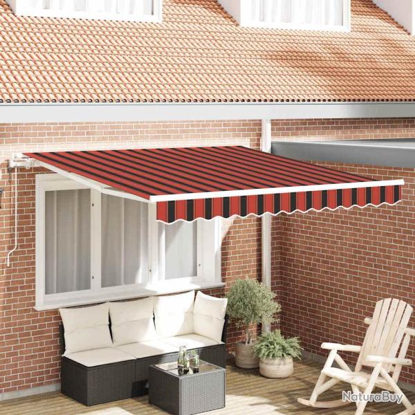 Auvent r�tractable �lectrique orange et marron 300 x 250 cm