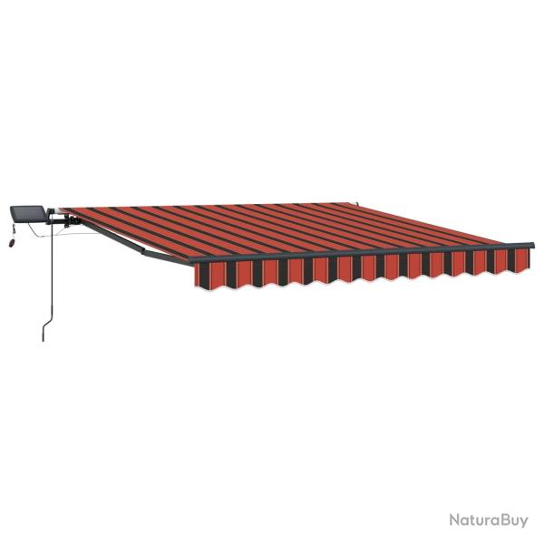 Auvent R�tractable orange et marron 300 x 250 cm tissu