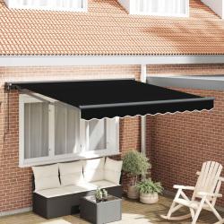 Cadre d'auvent Noir 350 x 250 cm Polyester avec rev&ecirc;tement PU