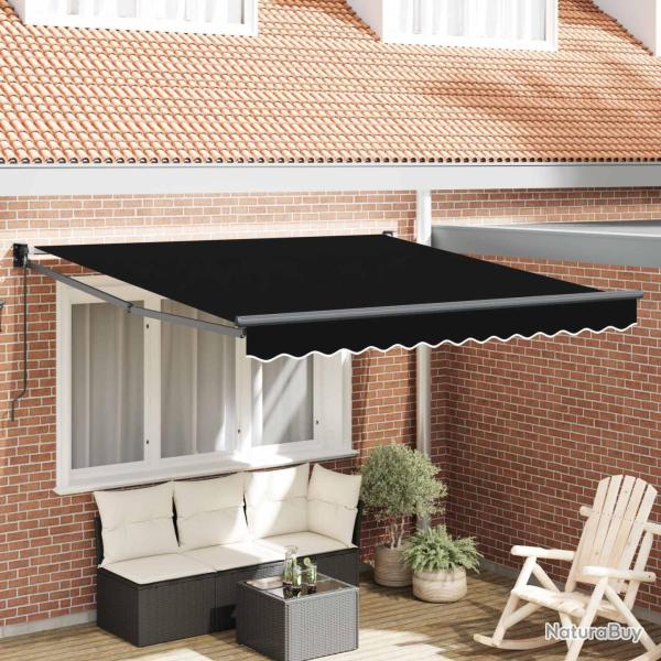 Auvent R�tractable Noir 350 x 250 cm Polyester et Aluminium