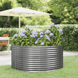 Lit sur&eacute;lev&eacute; de jardin Gris 140x140x68cm Acier galvanis&eacute;