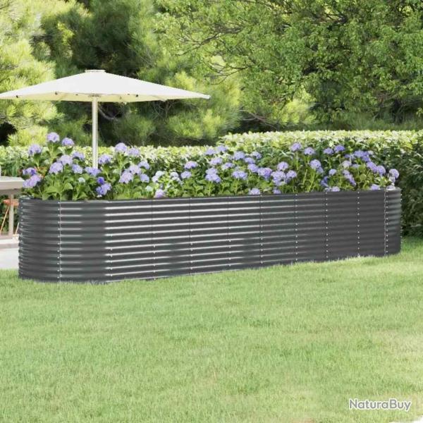 Lit sur�lev� de jardin Acier galvanis� Anthracite