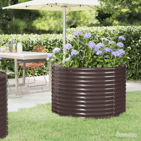 Lit sur�lev� de jardin Acier galvanis� marron