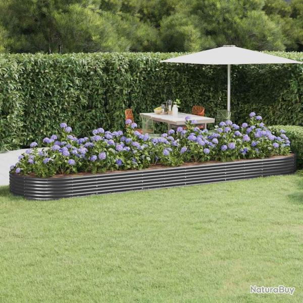 Lit sur�lev� de jardin Acier galvanis� Anthracite