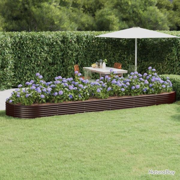 Lit sur�lev� de jardin Acier galvanis� marron