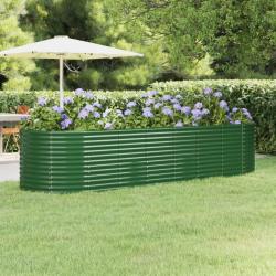 Lit sur&eacute;lev&eacute; de jardin Acier galvanis&eacute; 322x100x68cm Vert