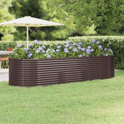 Lit sur&eacute;lev&eacute; de jardin Acier galvanis&eacute; marron