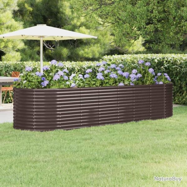 Lit sur�lev� de jardin Acier galvanis� marron